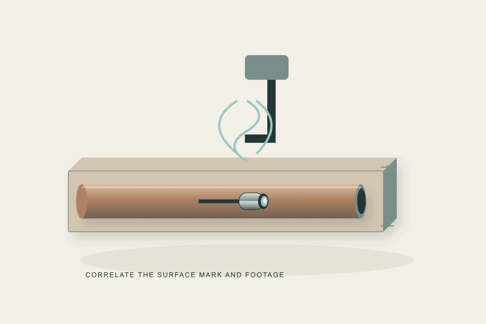 Conceptual illustration of sonde underground and receiver above