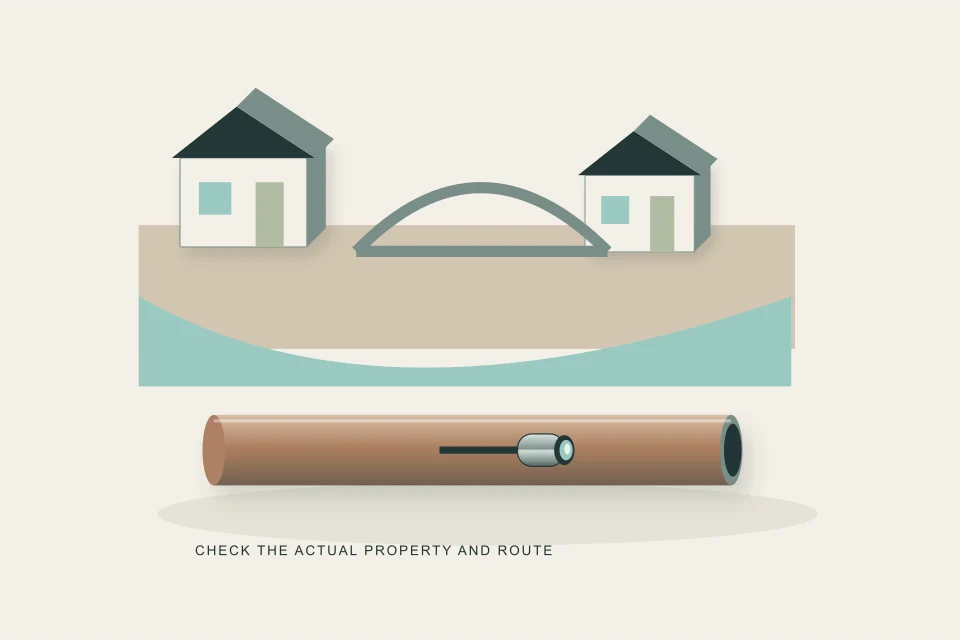 Conceptual illustration of cold-climate streetscape and buried inspection